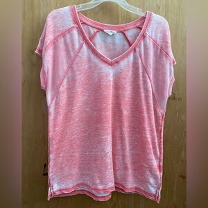 Jane and Delancey Coral Short Sleeve V-Neck Tee